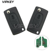 Chave remota do carro 2 peças ce0523 ask 433 mhz id46-pcf7941 2 botões hu83 para peugeot e citroen flip chave remota 2024 - compre barato