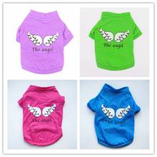 Camiseta estampa de asas de anjo para cachorros, camiseta e filhotes de algodão macio para pets primavera e verão 2020 2024 - compre barato