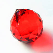 Lustre vermelho facetado de cristal 40mm, bolas de cristal para casamento e decoração da moda, produtos para decoração de casa com 10 peças 2024 - compre barato