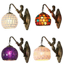 Vintage Mediterranean Style Wall Light Creative Mosaic Handmade Stained Glass Sconces Antique Wall Lamp For Home Decoration 2024 - buy cheap