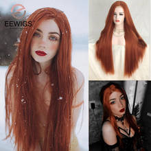 #360 Ginger Synthetic Lace Front Wig Hot Pink Heat Resistant Drag Queen Long Straight Orange Red Cosplay Women's Wig 2024 - buy cheap