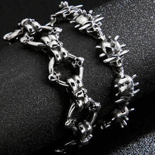 Gothic Skull Bracelets For Men Stainless Steel Punk Rock 3D Skeleton Chain Men's Bracelets For Men Biker Jewelry Dropshipping 2024 - buy cheap