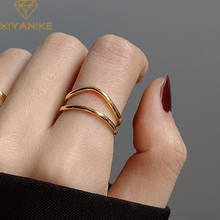 Женские кольца XIYANIKE, кольца из стерлингового серебра 925 пробы с золотым покрытием, вечерние ювелирные изделия 2024 - купить недорого