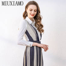 MIUXIMAO High Quality 2020 Summer Dress Runway Design  Casual Dress Women Dot Print  Slim Vintage Dress Women Vestidos 2024 - buy cheap