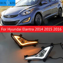 1 par de luzes led drl de corrida, lâmpada de neblina para hyundai elantra 2014 2015 2016, amortecedor frontal de carro, lâmpadas de neblina simples, branca 2024 - compre barato