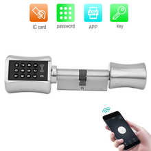 Smart Door Lock Password Card Bluetooth APP Cylinder Anti-Theft Key Lock for Wooden Glass Security Door 2024 - buy cheap