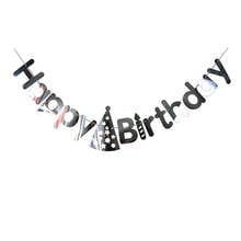 1set Letter Banner Happy Birthday Hat Paper Party Decoration Flag Gold Silver for Kids Adult Garland Birthday Sign Baby Decor G. 2024 - buy cheap