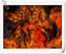 Horse animal fire show Cross Stitch Kits Crafts 14CT Unprinted For Embroidered Handmade Art Oil Painting Wall Home Decor 2024 - buy cheap