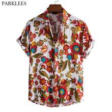 Floral Mens Hawaiian Aloha Shirt 2021 Summer New Short Sleeve Party Baech Wear Casual Button Down Vacation Clothing Chemise 3XL 2024 - buy cheap