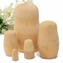 5x Unpainted DIY Blank Wooden Embryos Russian Nesting Dolls Matryoshka Toy Gift 2024 - buy cheap