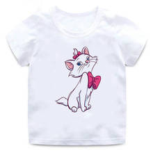 2 To 12 Cartoon Marie Animal Cat  Design Children's Funny T-shirts Boys/girls Cute Tops Tees Kids Casual Clothes for Baby 2024 - buy cheap