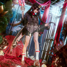 Fantasia cosplay genshinhu tao, traje fofo de carnaval, roupa feminina para halloween, feito sob encomenda 2024 - compre barato