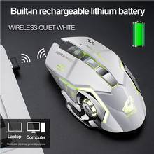 New USB Mouse Rechargeable X8 Wireless Silent LED Backlit USB Optical Ergonomic Gaming Mouse Breathing Luminous Light  2400DPI 2024 - buy cheap