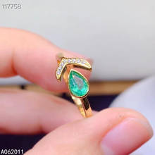 KJJEAXCMY fine jewelry natural Emerald 925 sterling silver fashion girl new adjustable gemstone ring support test 2024 - buy cheap