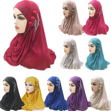 Ramadan feminino muçulmano flor hijab lenço islâmico amira headwear xales headbands lenço capa cheia oração chapéu árabe islâmico boné 2024 - compre barato