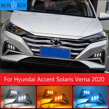 Luces LED de circulación diurna para coche, lámpara antiniebla de 12V, DRL, para Hyundai Accent Solaris Verna 2020 2024 - compra barato