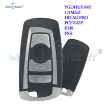 Remtekey YGOHUF5662 repuesto nuevo inteligente mando a distancia de coche 4 botón 434Mhz para BMW Serie F 2009, 2010, 2011, 2012 2024 - compra barato