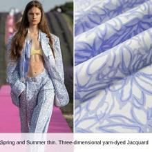 Весенне-летняя тонкая трехмерная модная жаккардовая ткань с окрашенной пряжей, Фабричный магазин швейных тканей нет в наличии 2024 - купить недорого