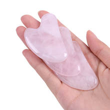 Tablero de piedra Natural de Jade Guasha, placa de Jade rosa, rascador para masaje facial, cuello, espalda y cuerpo, 1 unidad 2024 - compra barato