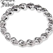 Skull Bead Elastic Bracelet Punk Rebel Rock Hot Skull Fashion for Women & Men Promotion B382 thomas jewellery 2024 - buy cheap