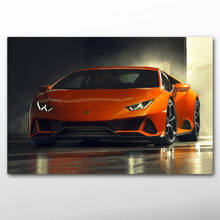 Posters and Prints Huracan Sport Car Orange Car Supercar Canvas Cloth Wall Art DIY Framed Painting for Living Room Decor 2024 - buy cheap