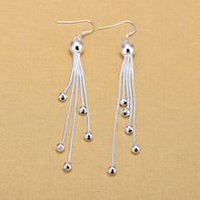 Fashion 925 Sterling Silver Beads Drop Earrings For Women Tassel Earrings Jewelry Birthday Gifts 2024 - buy cheap