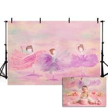 Mehofond Watercolor Ballet Girl Pink Backdrop For Photo Studio Newborn Baby Shower Birthday Party Photography Background Props 2024 - buy cheap