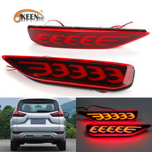 OKEEN-Reflector LED de parachoques trasero para coche Mitsubishi x-pander, luz de conducción de freno, Luz antiniebla roja, 2 uds., 2017, 2018, 2019 2024 - compra barato