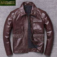 Coat Leather 100% Real Men Autumn Spring Clothes 2021 Streetwear Genuine Cow Leather Jacket Mens Fit Moto Biker Coat 1967 2024 - buy cheap