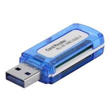 Lector de tarjetas de memoria portátil 4 en 1, multilector de tarjetas USB 2,0, todo en uno, para Micro SD, TF, MS, Micro M2 2024 - compra barato