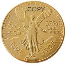Mexico 1925 Gold Plated 50 Peso Gold Plated copy coin 2024 - buy cheap