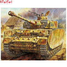 Pintura de diamante 5D DIY, pintura de diamante cuadrado completo militar, obra de arte, decoración del hogar de la guerra mundial, bordado de tanque, imagen, Kits de arte artesanal 2024 - compra barato