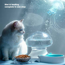 Dispensador automático de medusas para mascotas, tazón doble de agua para gatos, tazón grande para perros, sin electricidad 2024 - compra barato