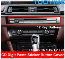 Cubierta de pasta de lentejuelas cromada ABS para coche BMW, pegatina embellecedora de CD con botón digital para aire acondicionado BMW 5/6/7 seri F10 F11 F18 GT F07 F06 F12 F01 F02 2024 - compra barato