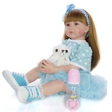 60 CENTÍMETROS bebes reborn criança princesa menina adorável Lifelike Bonecas Do Bebê vinil Silicone boneca realista bonecas de presente brinquedo de menina 2024 - compre barato