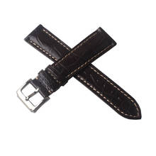 Watchband Black Brown Alligator Crocodile Leather Watch strap With White line stitch 18mm 19mm 20mm 21mm 22mm for men wristwatch 2024 - buy cheap