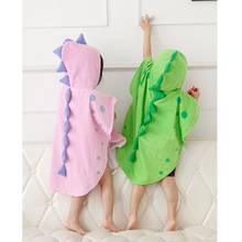 2020 New Hooded With Paw Dinosaur Ponchos Hooded Children's Bath Towel Kids BeachTowel 2024 - buy cheap