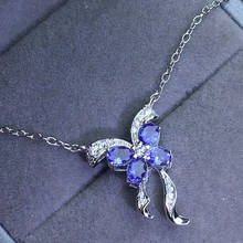 Pure Natural and Real Elegant Tanzanite pendant 925 sterling silver Fashion Tanzanite Necklace 2024 - buy cheap