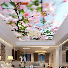 Custom wallpaper 3d large murals beautiful flower branch ceiling zenith mural living room bedroom decoration painting обои 3d 2024 - buy cheap