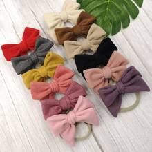 36pc/lot Girls Solid Cotton Fabric Hair Bows Nylon Headband,Wool Knit Bows Elastic Hair Band For Girls Kids DIY Hair Accessories 2024 - buy cheap