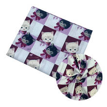 Beautiful Digital Printing 100% Cotton Fabric Red Lattice Bottom Cats Pattern Sewing Material Children Fabric Diy Shirt Clothing 2024 - buy cheap