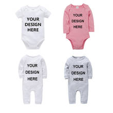 Macacão personalizado customed bebê bodysuit sólido da criança meninas macacão onesie cartas personalizadas fotos impressas uma peça ropa de 2024 - compre barato