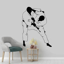 Pegatinas de pared de Judo a la moda, calcomanías de vinilo para decoración de sala de Fitness, papel tapiz adhesivo de gimnasio, Mural ph149 2024 - compra barato