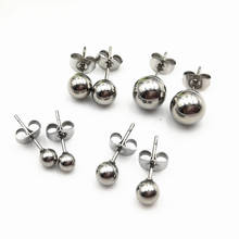 Mibrow-pendientes redondos de acero inoxidable para hacer joyas, 10 unids/lote, 2, 3, 4, 5, 6, 8mm 2024 - compra barato