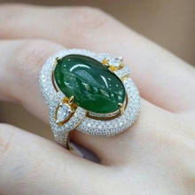 2019 New Sexy Female Big Green Ring  Silver Color Filled CZ Stone Ring Vintage Party Wedding Rings For Women Best Gifts 2024 - buy cheap