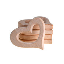 Mabochewing Eco Friendly Heart Natural Beech Wood Pendant Baby Kids Teethers 2024 - buy cheap