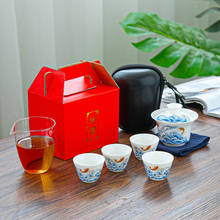 Bule de cerâmica chinês para viagem, conjunto portátil para chá com 4 copos e um chá 2024 - compre barato