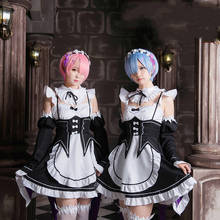 Anime Re Life In A Different World Ram Rem Maid Tea Party Dress Wig Re:zero Kara Hajimeru Isekai Seikatsu Kawaii Cosplay Costume 2024 - buy cheap