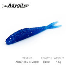 ADYGIL-señuelo de pesca suave, cebo de silicona, ADSL108/SHAD60, 10 piezas, 60mm, 1,5g 2024 - compra barato