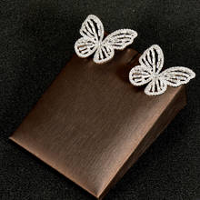 Hibride Fashion Jewelry Accessories Butterfly Design Bagutte Zirconia Stud Earring For Women Jewelry conjuntos de joyas E-779 2024 - buy cheap